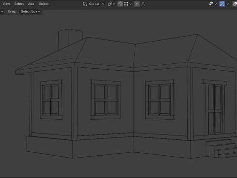 Medieval house low poly village town city residential game ready 5 3D Model