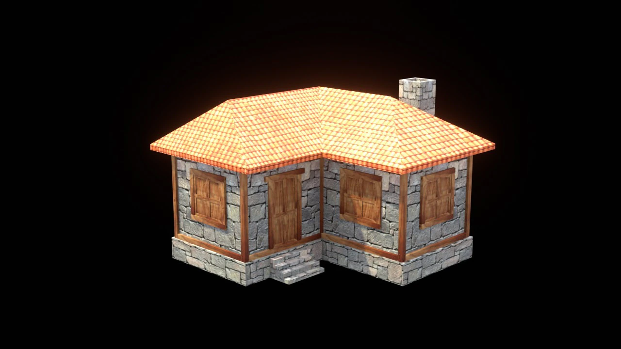 Medieval house low poly village town city residential game ready 6 3D Model .c4d .max .obj .3ds .fbx .stl .blend 