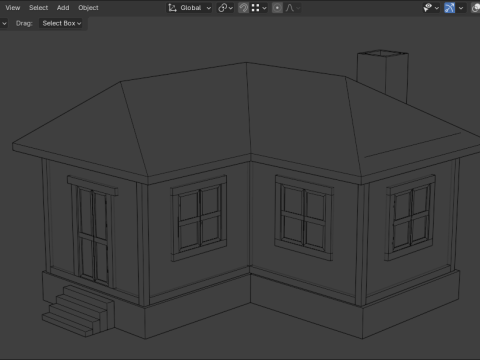 Medieval house low poly village town city residential game ready 7 3D Model