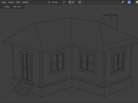 Medieval house low poly village town city residential game ready 7 3D Model