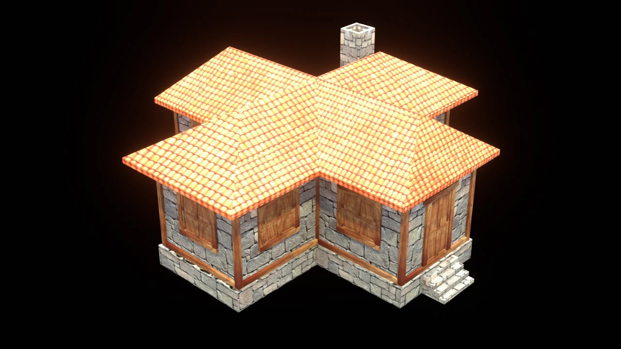 Medieval house low poly village town city residential game ready 8 3D Model .c4d .max .obj .3ds .fbx .stl .blend 