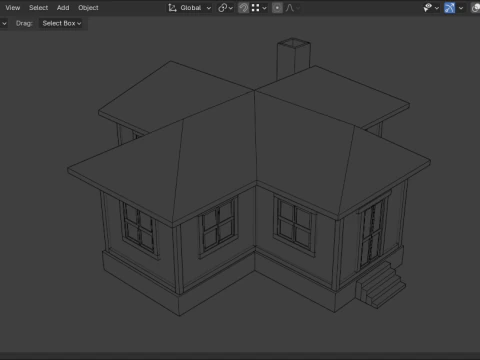 Medieval house low poly village town city residential game ready 8 3D Model
