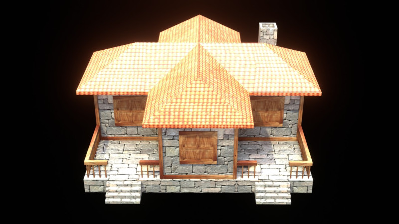 Medieval house low poly village town city residential game ready 10 Model 3D .c4d .max .obj .3ds .fbx .stl .blend 