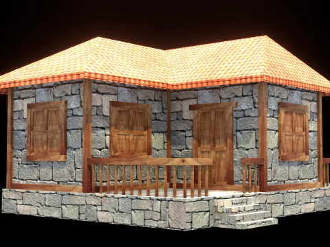 Medieval house low poly village town city residential game ready 10 3D Model