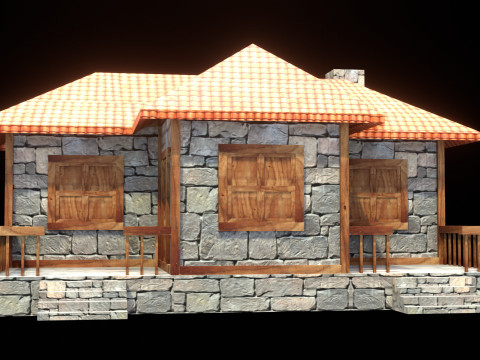 Medieval house low poly village town city residential game ready 10 Model 3D
