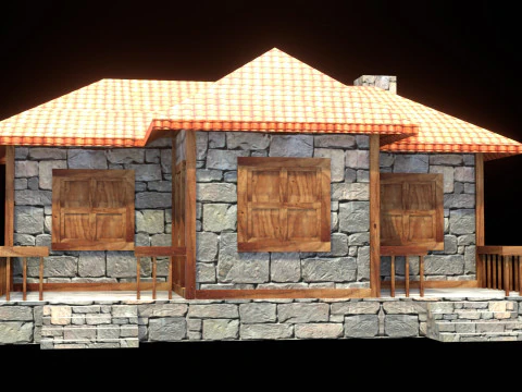 Medieval house low poly village town city residential game ready 10 3D Model