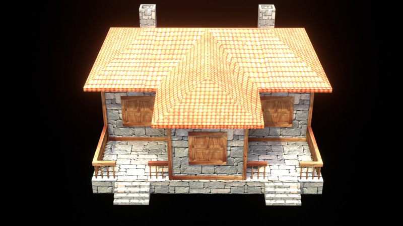 Medieval house low poly village town city residential game ready 11 3D Модель .c4d .max .obj .3ds .fbx .stl .blend