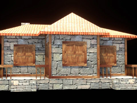 Medieval house low poly village town city residential game ready 11 3D Model