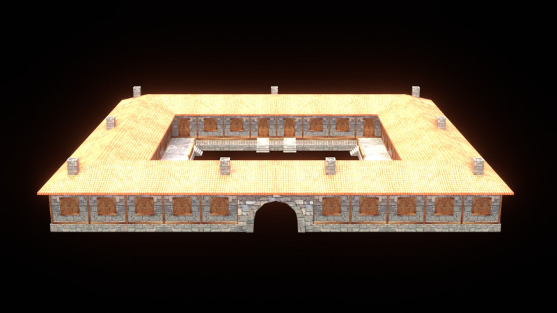 Medieval house low poly village town city residential game ready 12 3D Model .c4d .max .obj .3ds .fbx .stl .blend