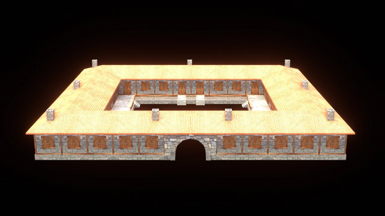Medieval house low poly village town city residential game ready 12 3D Model .c4d .max .obj .3ds .fbx .stl .blend 