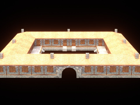 Medieval house low poly village town city residential game ready 12 3D 모델