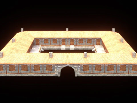 मध्यकालीन हाउस लो पॉली विलेज टाउन सिटी आवासीय गेम तैयार 12 3D मॉडल