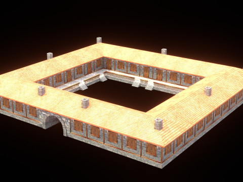 Medieval house low poly village town city residential game ready 12 3D Model