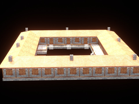 Medieval house low poly village town city residential game ready 12 3D Model