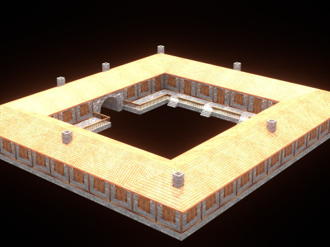 Medieval house low poly village town city residential game ready 12 3D Model