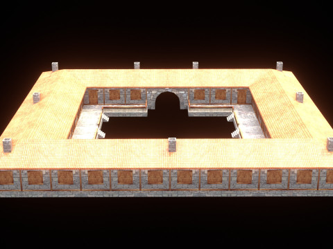 Medieval house low poly village town city residential game ready 12 3D Model