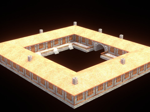 Medieval house low poly village town city residential game ready 12 3D Model