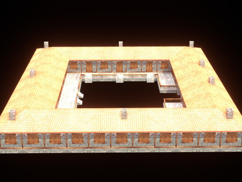 Medieval house low poly village town city residential game ready 12 3D Model