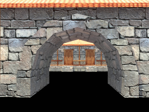 Medieval house low poly village town city residential game ready 12 3D Model