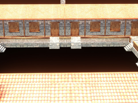 Medieval house low poly village town city residential game ready 12 3D Model