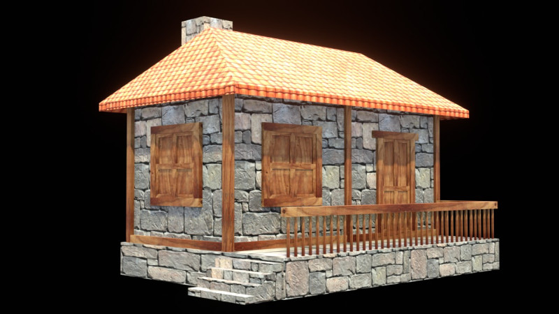 Medieval house low poly village town city residential game ready 15 3D Model .c4d .max .obj .3ds .fbx .stl .blend 