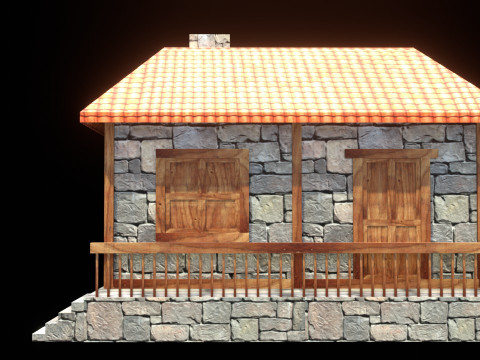 Medieval house low poly village town city residential game ready 15 3D Model