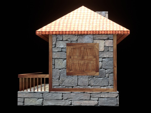 Medieval house low poly village town city residential game ready 15 3D Model