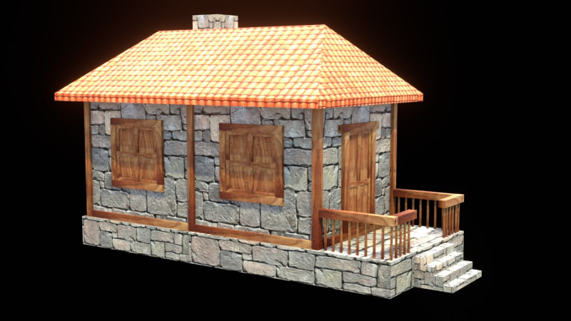 Medieval house low poly village town city residential game ready 16 3D Model .c4d .max .obj .3ds .fbx .stl .blend
