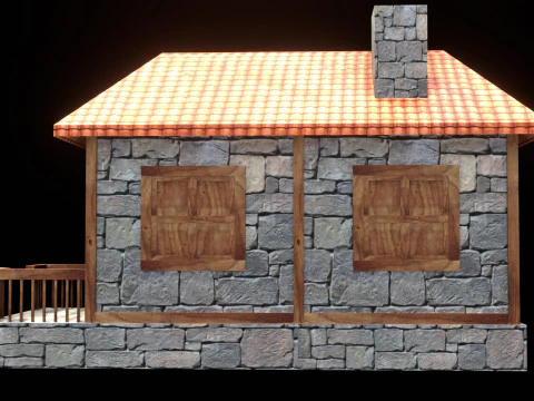 Medieval house low poly village town city residential game ready 16 3D Model
