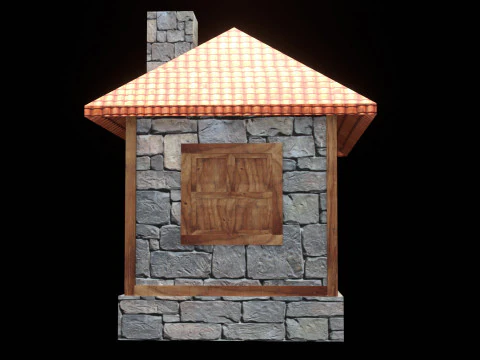 Medieval house low poly village town city residential game ready 16 3D Model