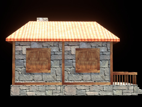 Medieval house low poly village town city residential game ready 16 3D Model