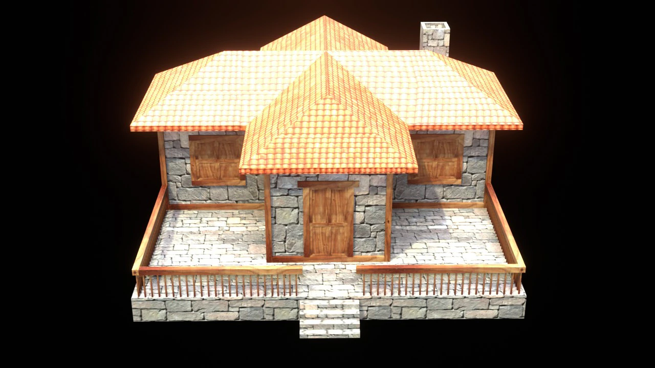 Medieval house low poly village town city residential game ready 17 3D Model .c4d .max .obj .3ds .fbx .stl .blend 