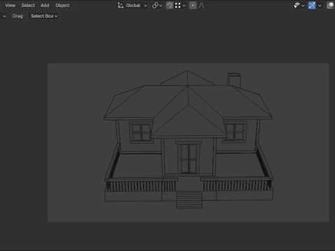 Medieval house low poly village town city residential game ready 17 3D Model