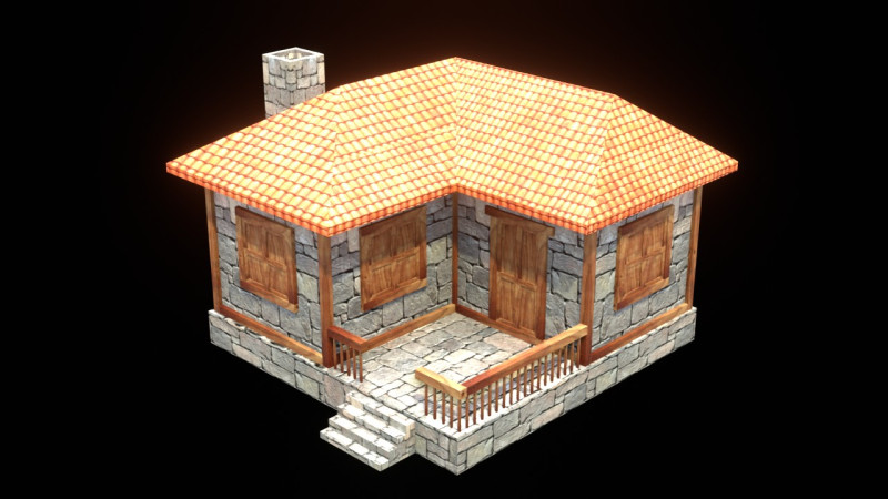 Medieval house low poly village town city residential game ready 18 Modelo 3D .c4d .max .obj .3ds .fbx .stl .blend