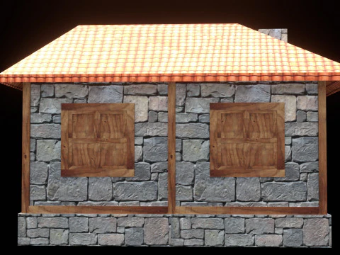 Medieval house low poly village town city residential game ready 18 3D Model