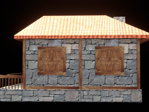 Medieval house low poly village town city residential game ready 19 3D Model