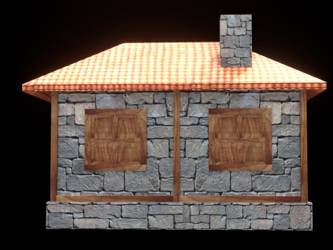 Medieval house low poly village town city residential game ready 19 3D Model