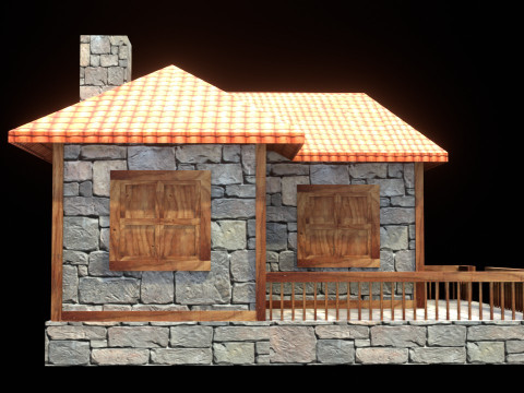 Medieval house low poly village town city residential game ready 19 3D Model