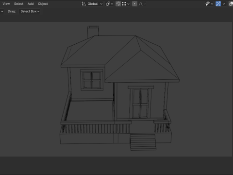 Medieval house low poly village town city residential game ready 19 3D Model