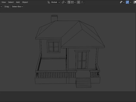 Medieval house low poly village town city residential game ready 19 3D Model