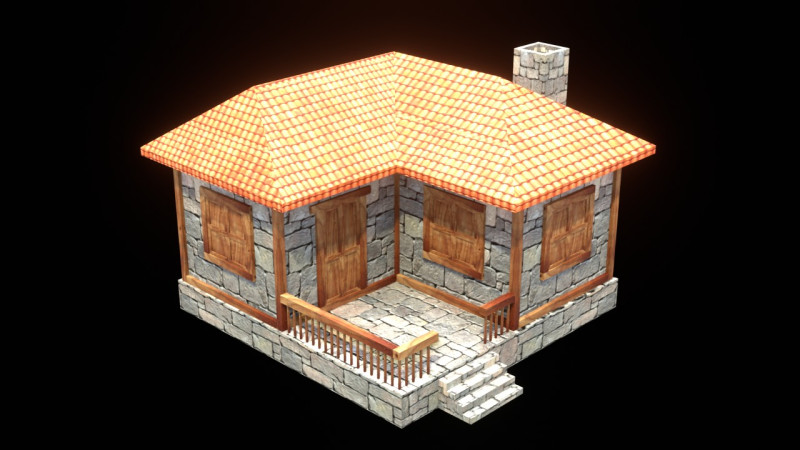 Medieval house low poly village town city residential game ready 20 3D Model .c4d .max .obj .3ds .fbx .stl .blend