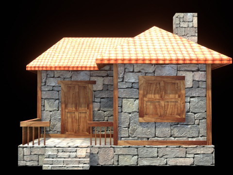Medieval house low poly village town city residential game ready 20 3D Model