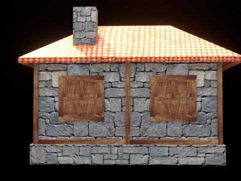 Medieval house low poly village town city residential game ready 20 3D Model
