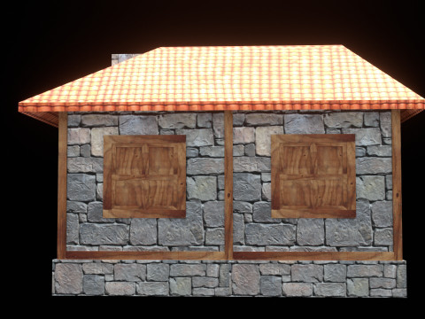Medieval house low poly village town city residential game ready 20 3D Model
