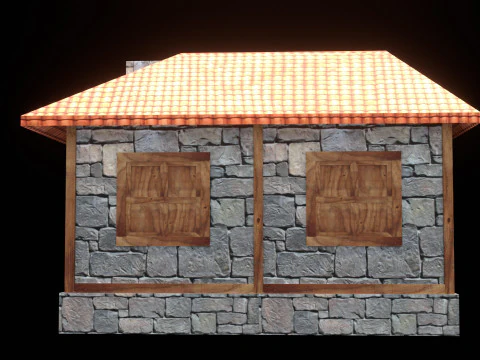 Medieval house low poly village town city residential game ready 20 3D Model