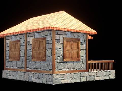 Medieval house low poly village town city residential game ready 20 3D Model