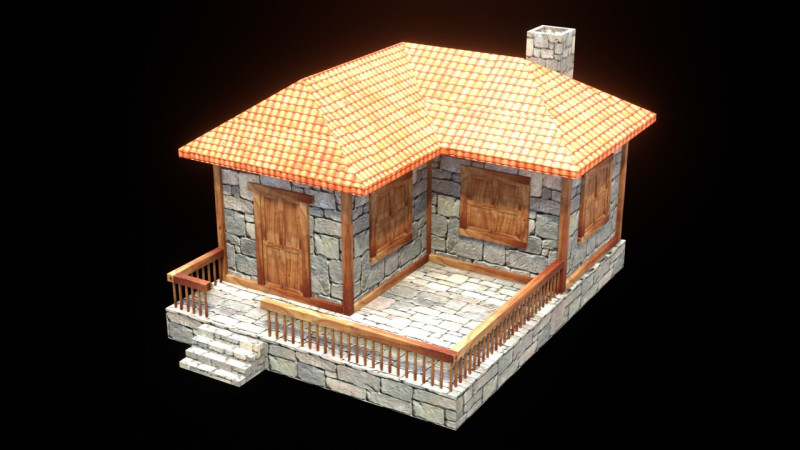 Medieval house low poly village town city residential game ready 21 Modelo 3D .c4d .max .obj .3ds .fbx .stl .blend
