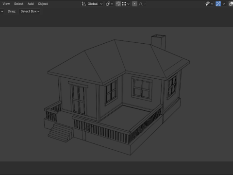 Medieval house low poly village town city residential game ready 21 Modelo 3D