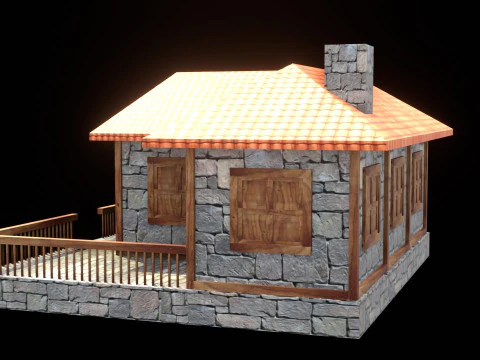 Medieval house low poly village town city residential game ready 22 3D Model