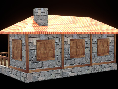 Medieval house low poly village town city residential game ready 22 3D मॉडल